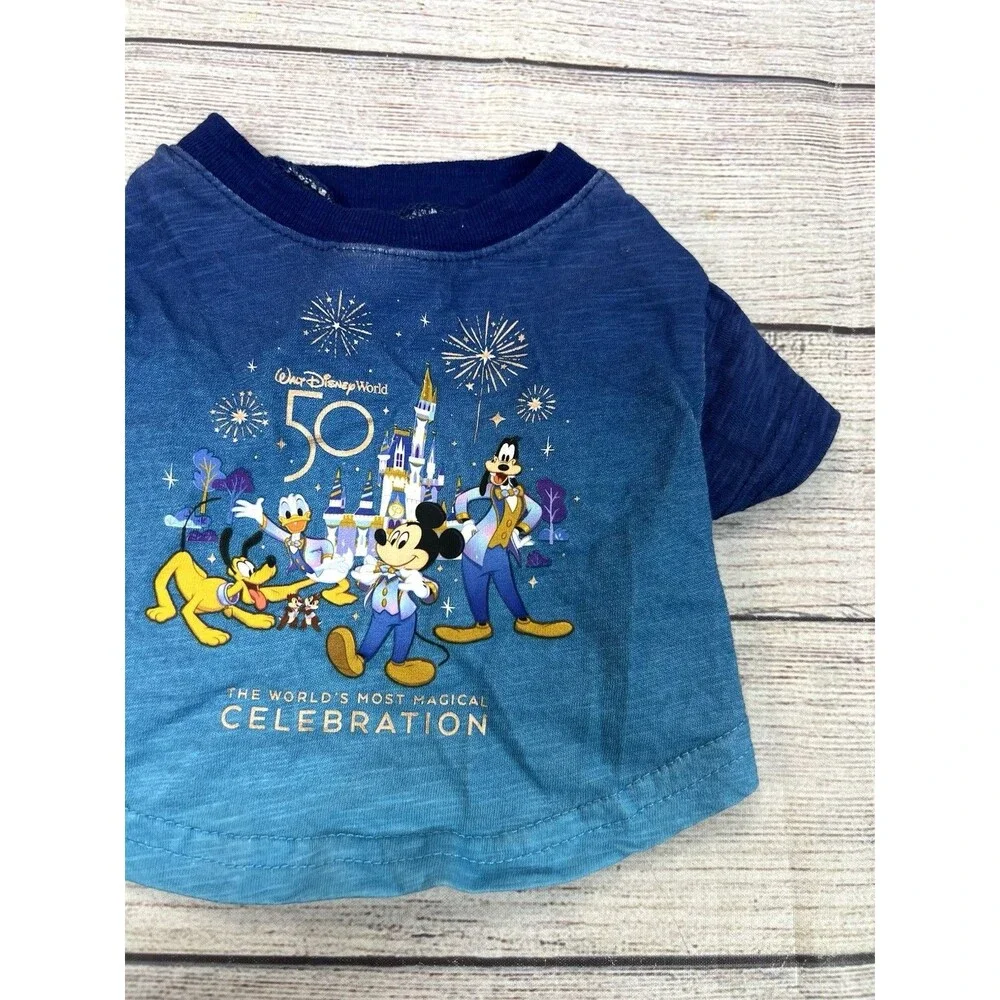 Disney Tails Tee Shirt for Dogs WDW Celebration Mickey Mouse & Friends Size S